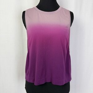 ATHLETA MINERAL WASH CROP TANK PURPLE OMBRE